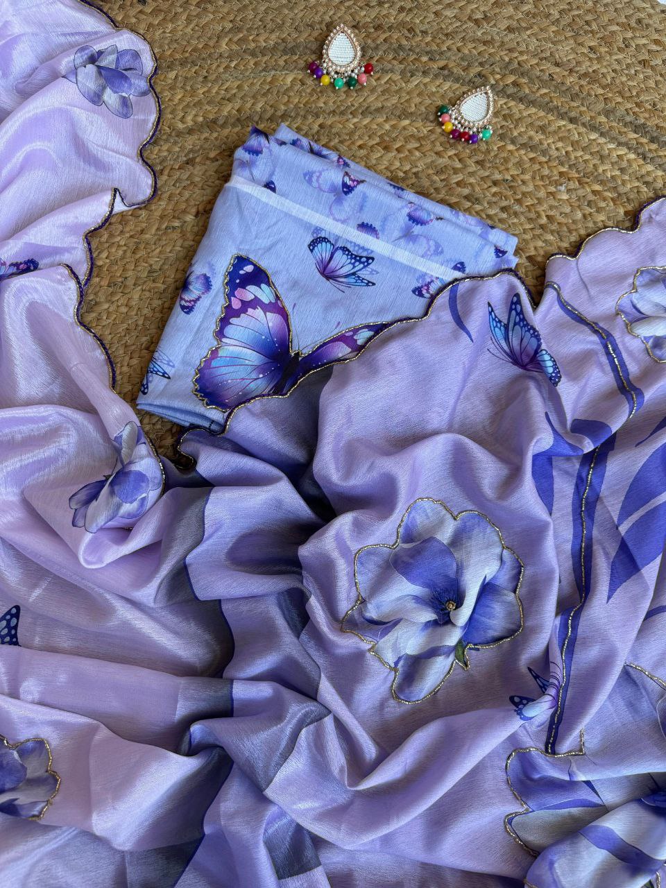 Floral Butterfly saree