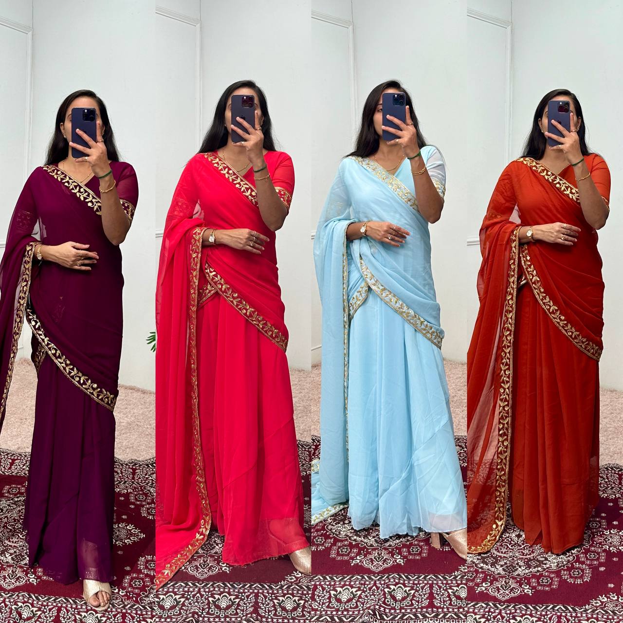 Ready-to-Wear Saree Gown with Embroidery & Dupatta – Elegant Party Look