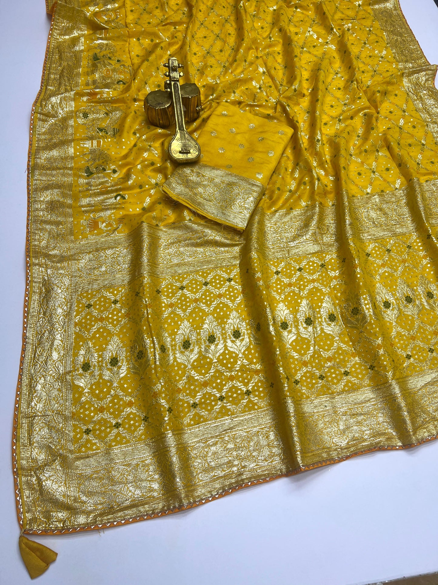 Meenakari work saree