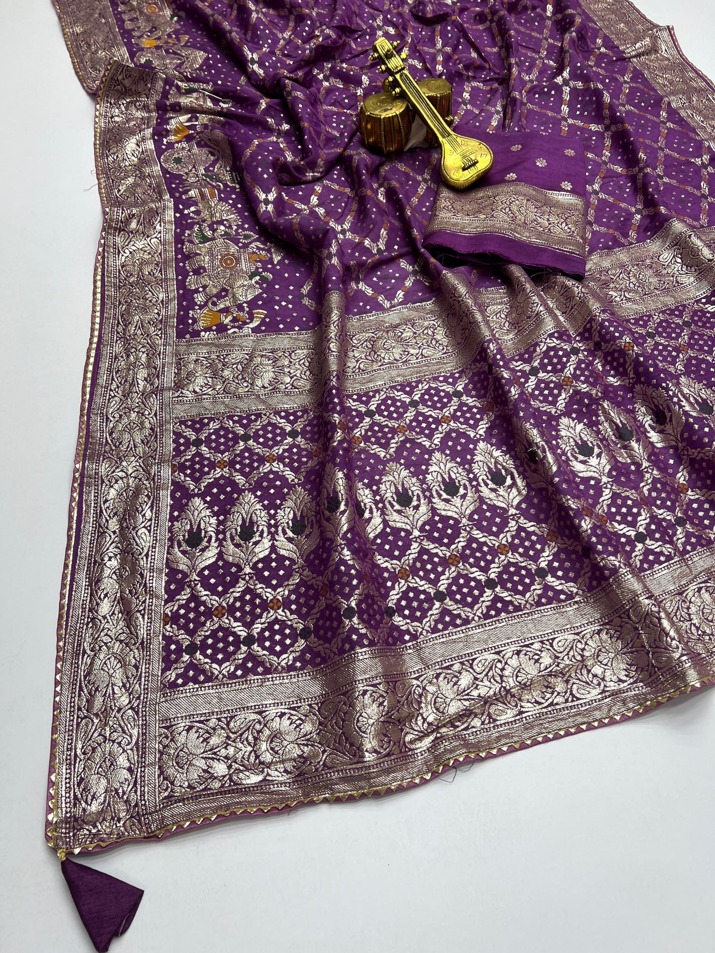 Meenakari work saree