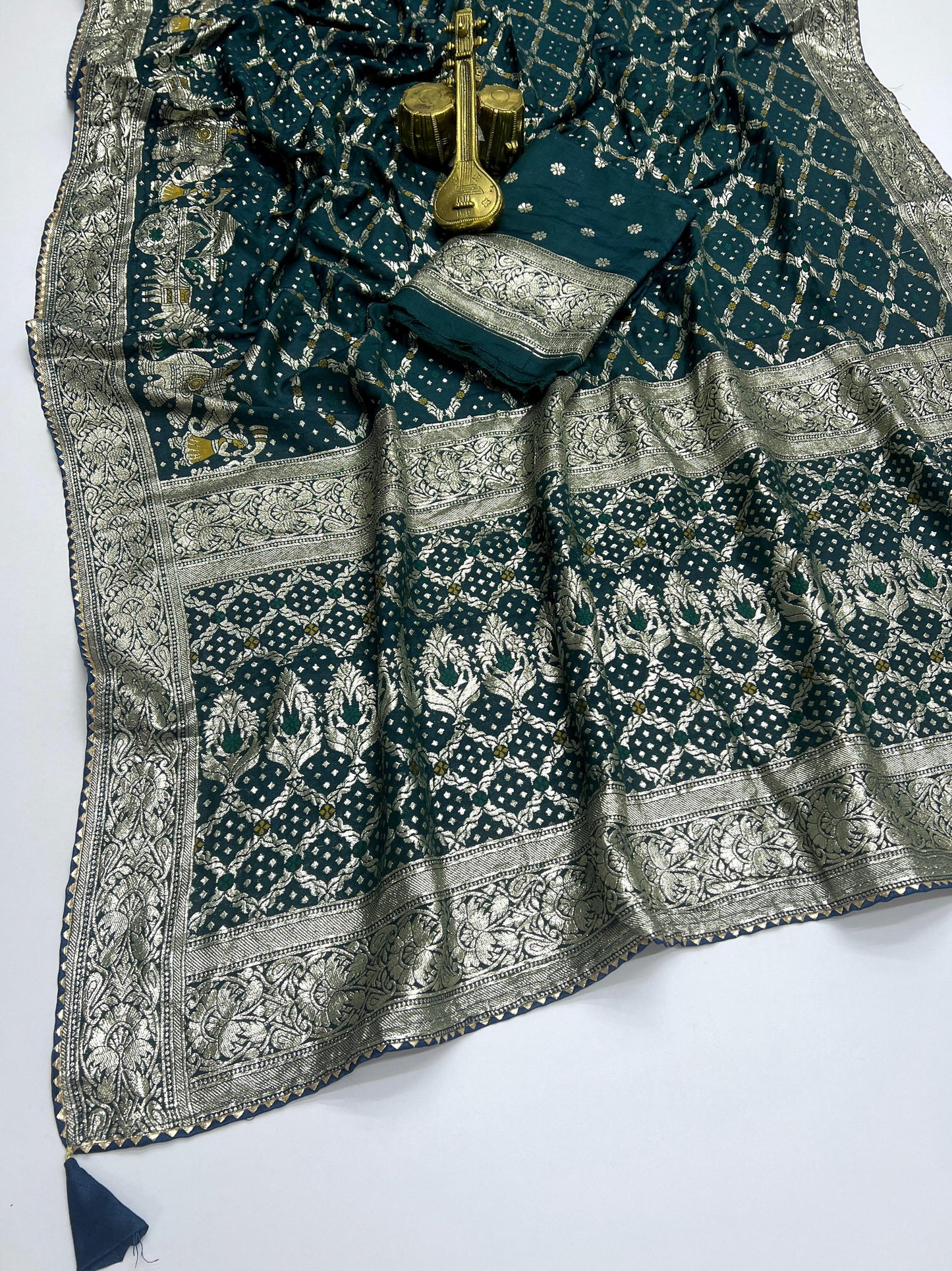 Meenakari work saree