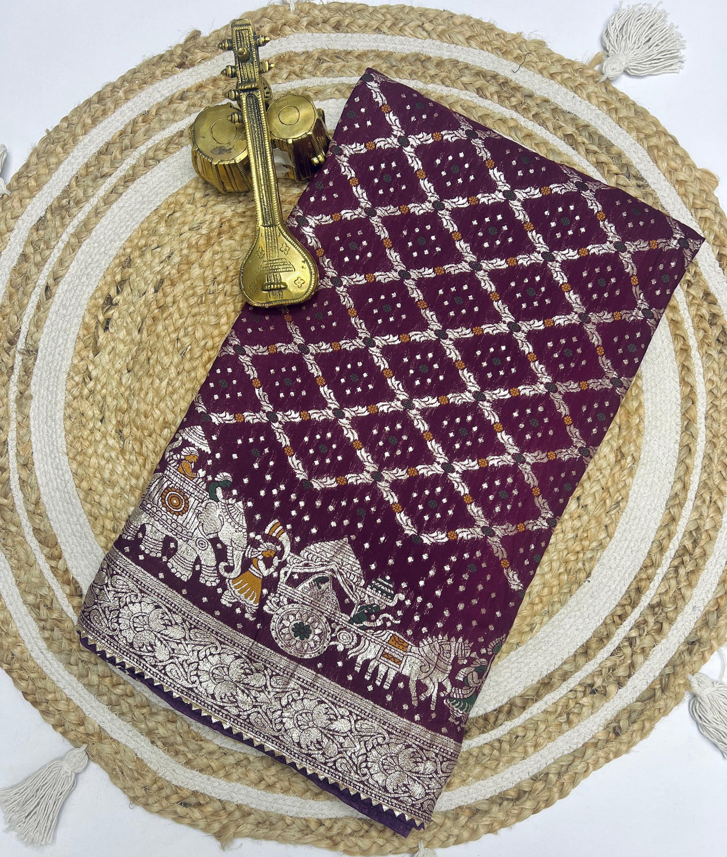 Meenakari work saree