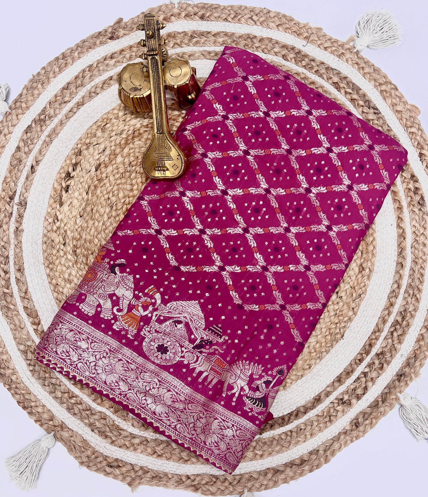 Meenakari work saree