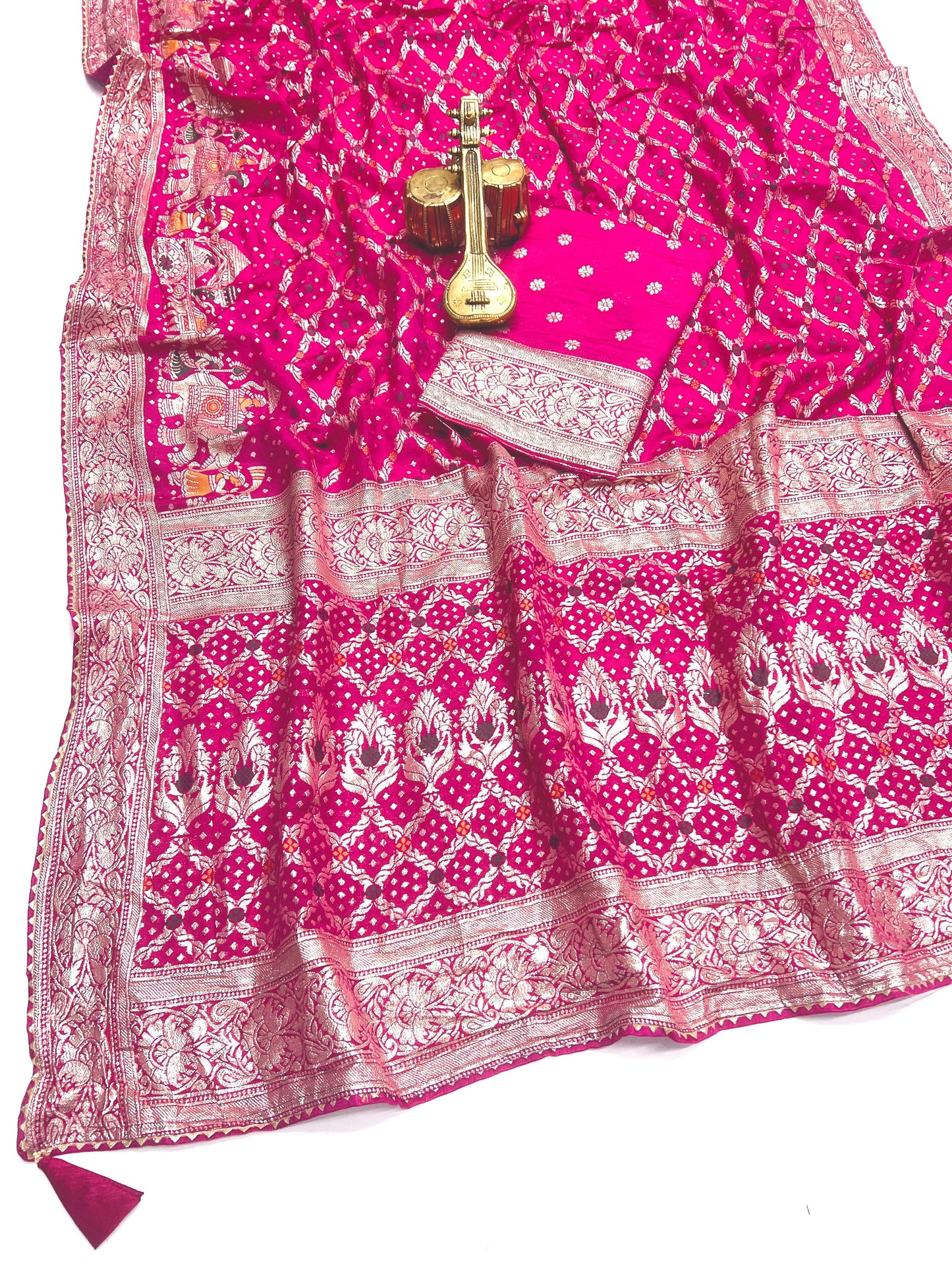Meenakari work saree