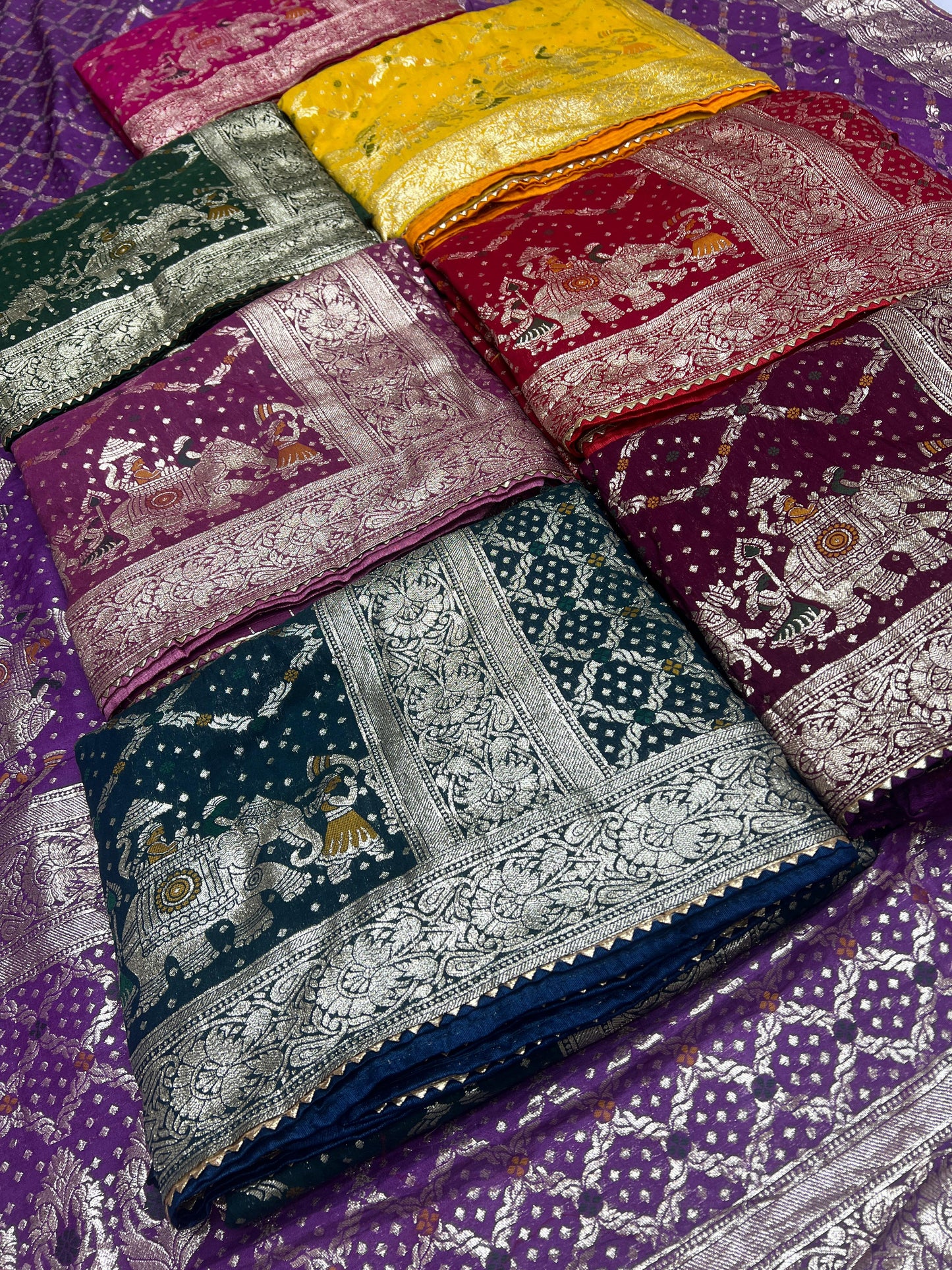 Meenakari work saree