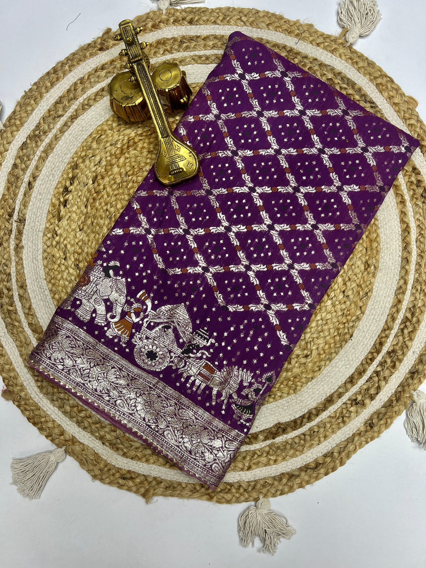 Meenakari work saree