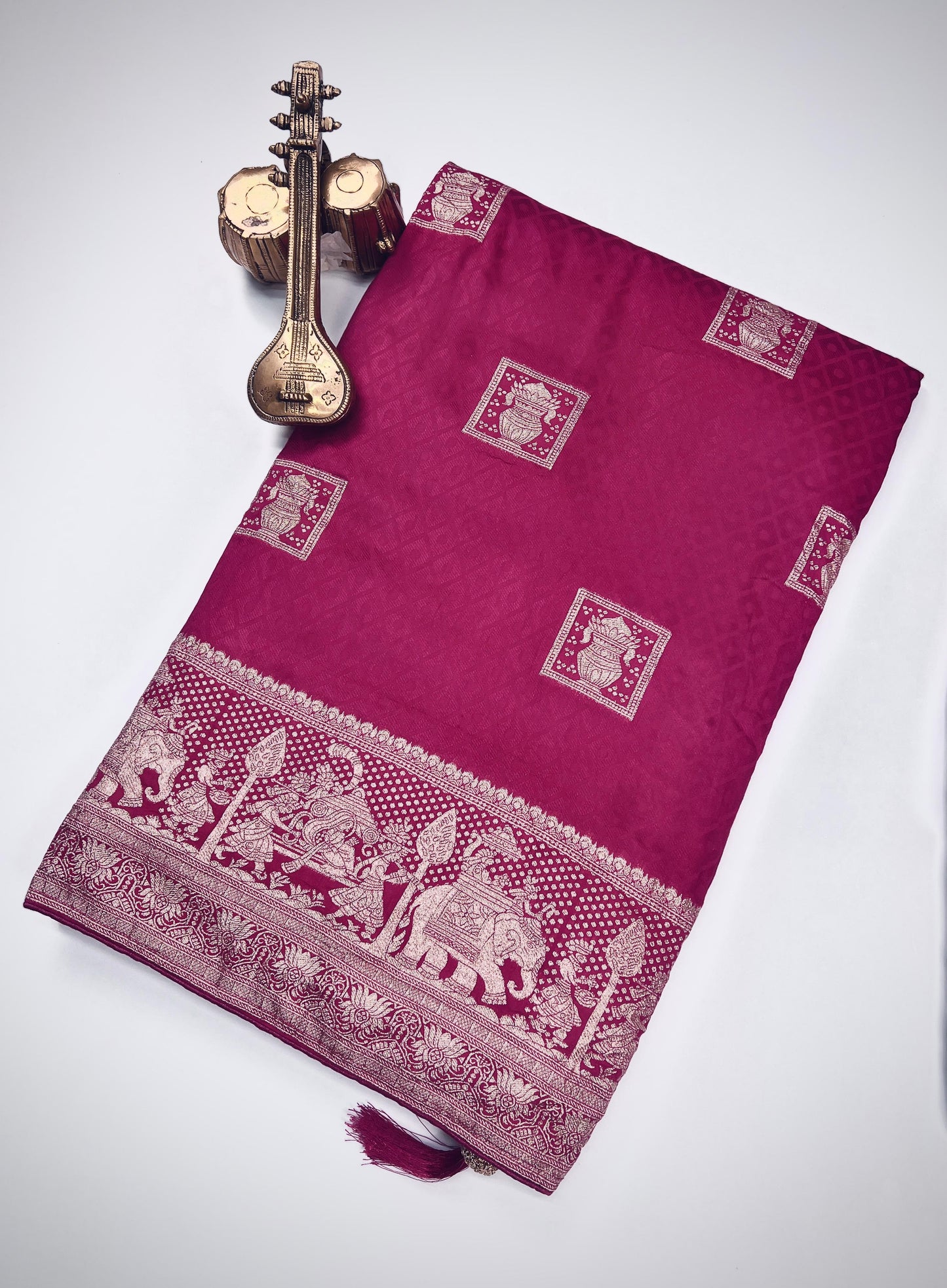 Satin Silk With Beautiful Zari Work