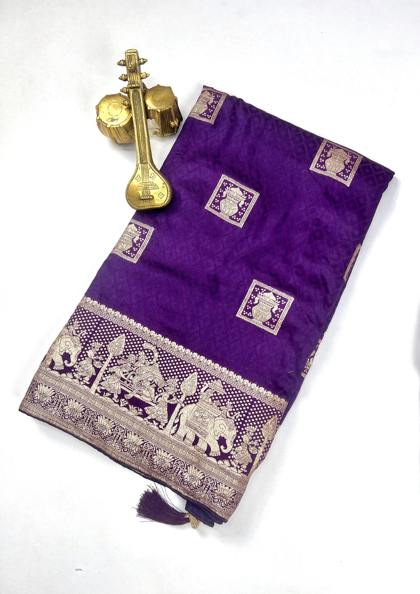 Satin Silk With Beautiful Zari Work