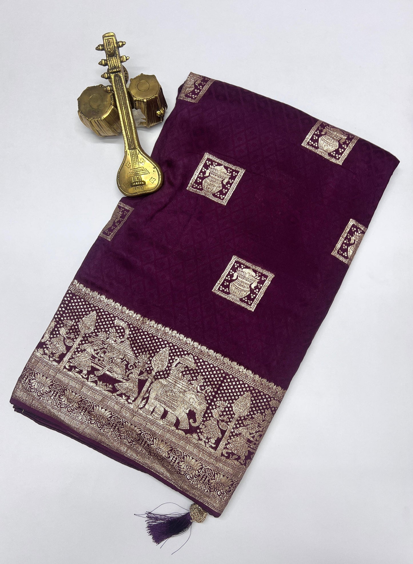 Satin Silk With Beautiful Zari Work
