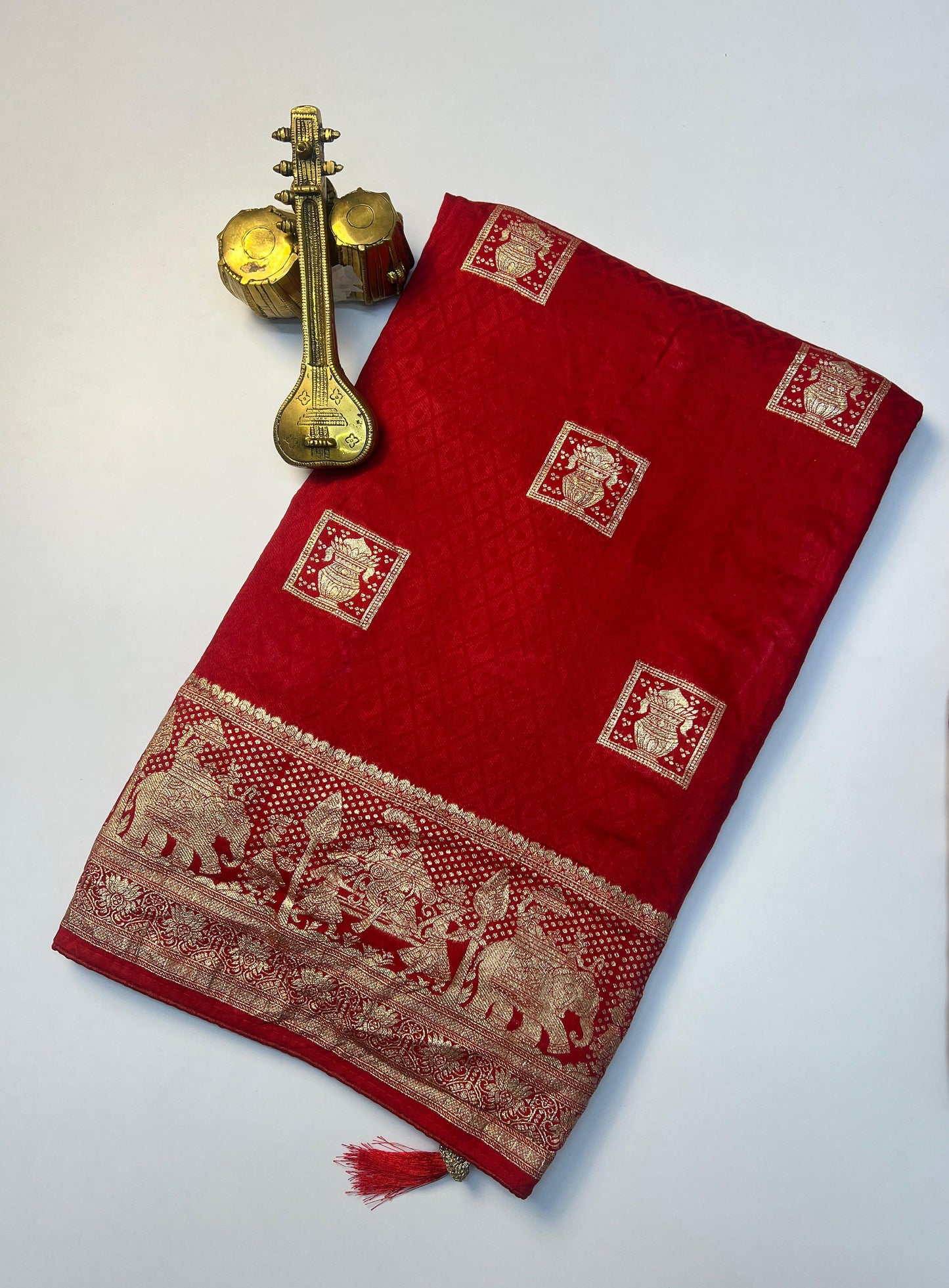Satin Silk With Beautiful Zari Work