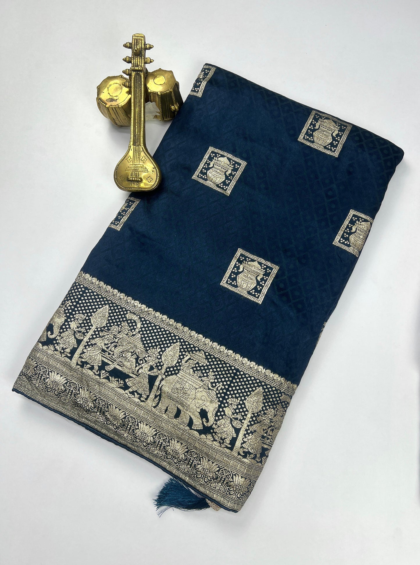 Satin Silk With Beautiful Zari Work
