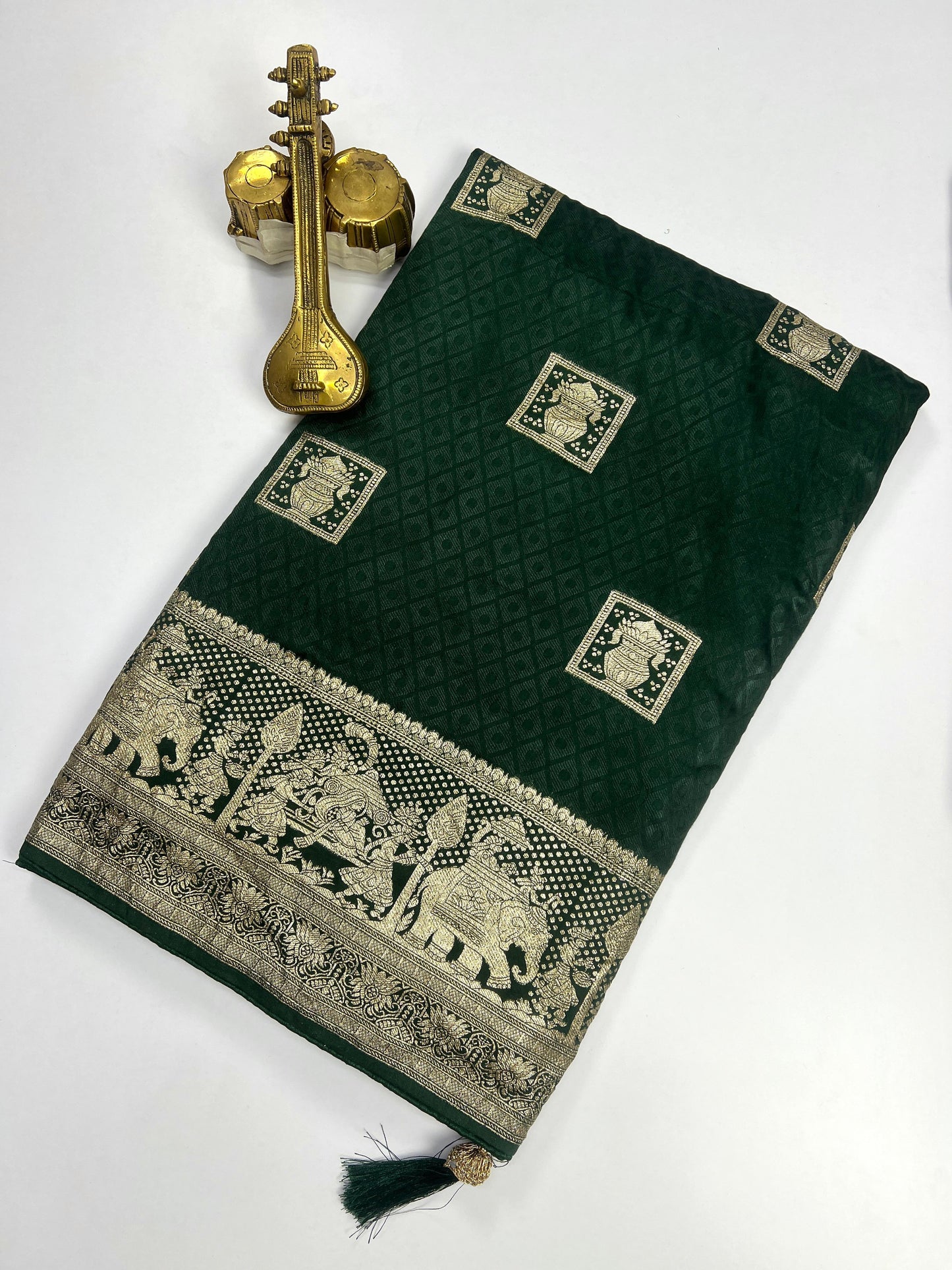 Satin Silk With Beautiful Zari Work