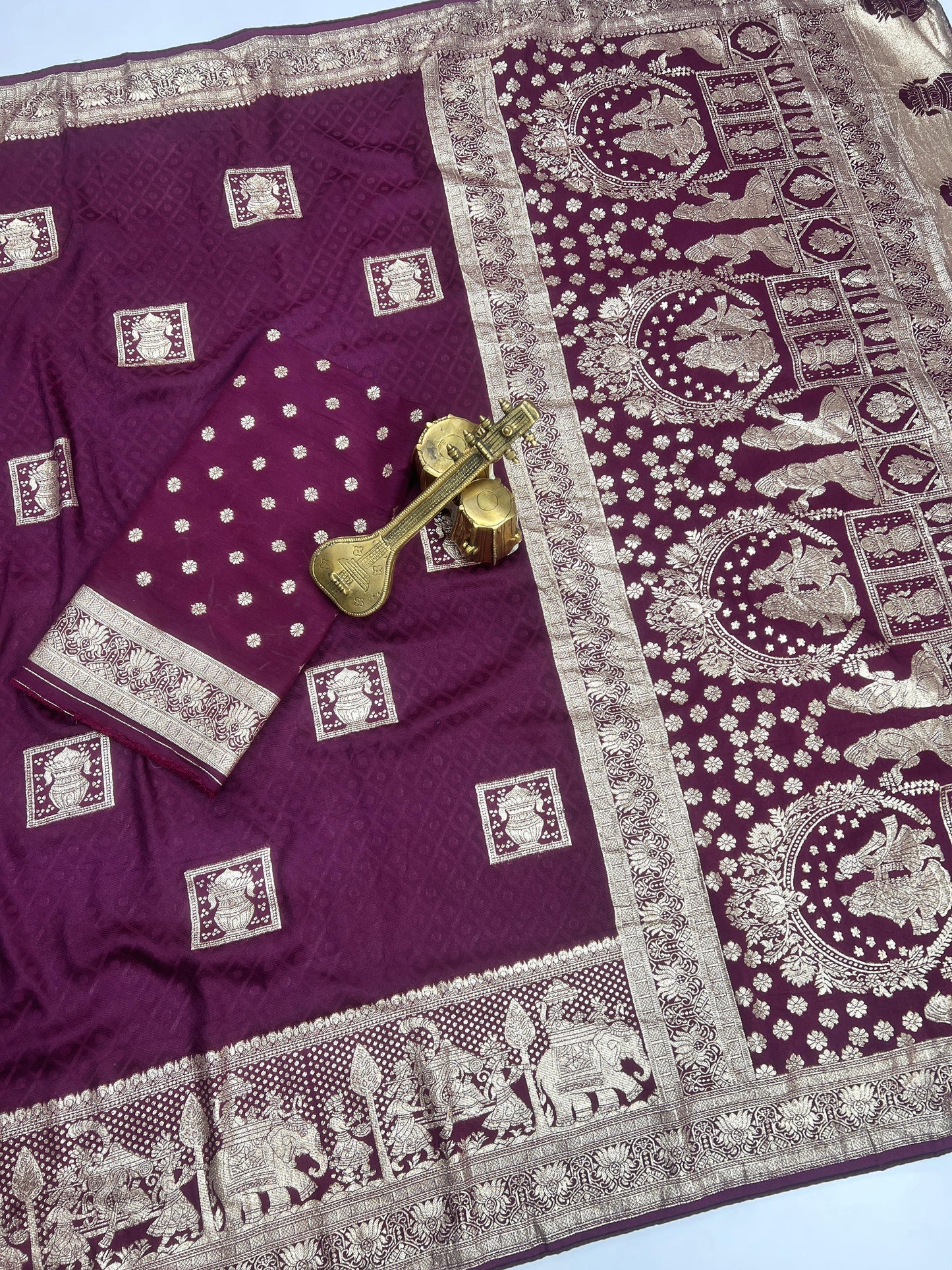 Satin Silk With Beautiful Zari Work