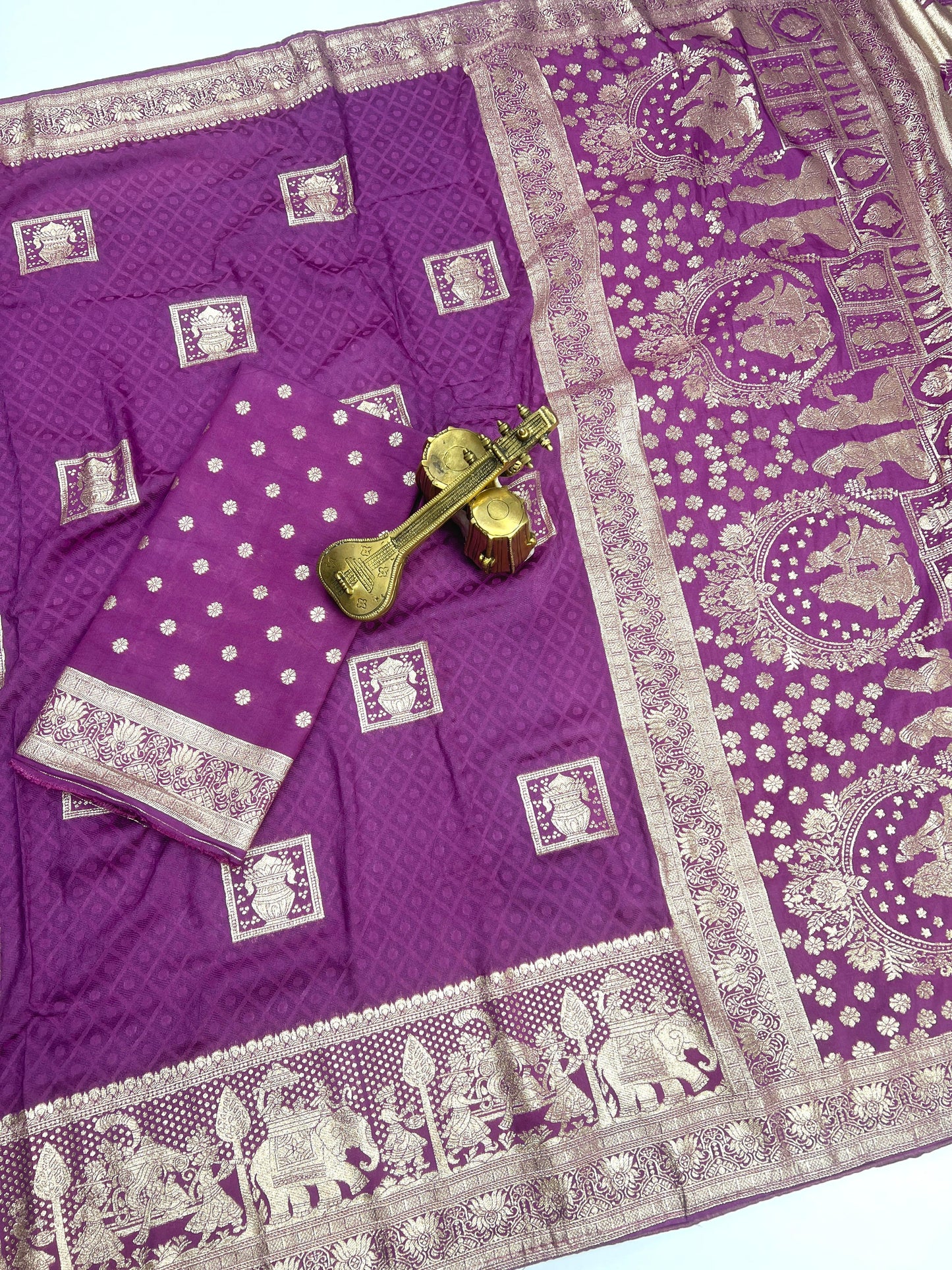 Satin Silk With Beautiful Zari Work