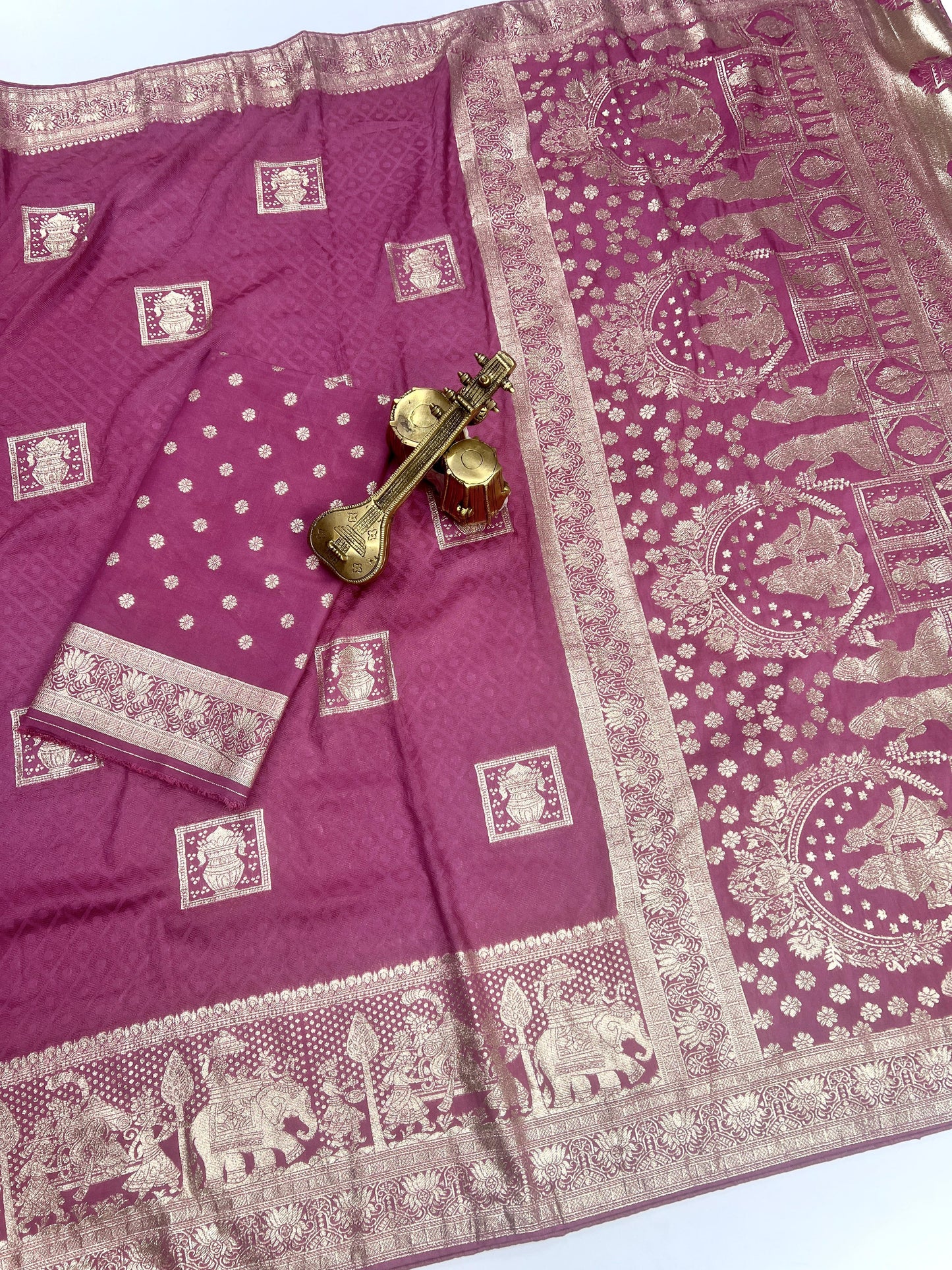 Satin Silk With Beautiful Zari Work