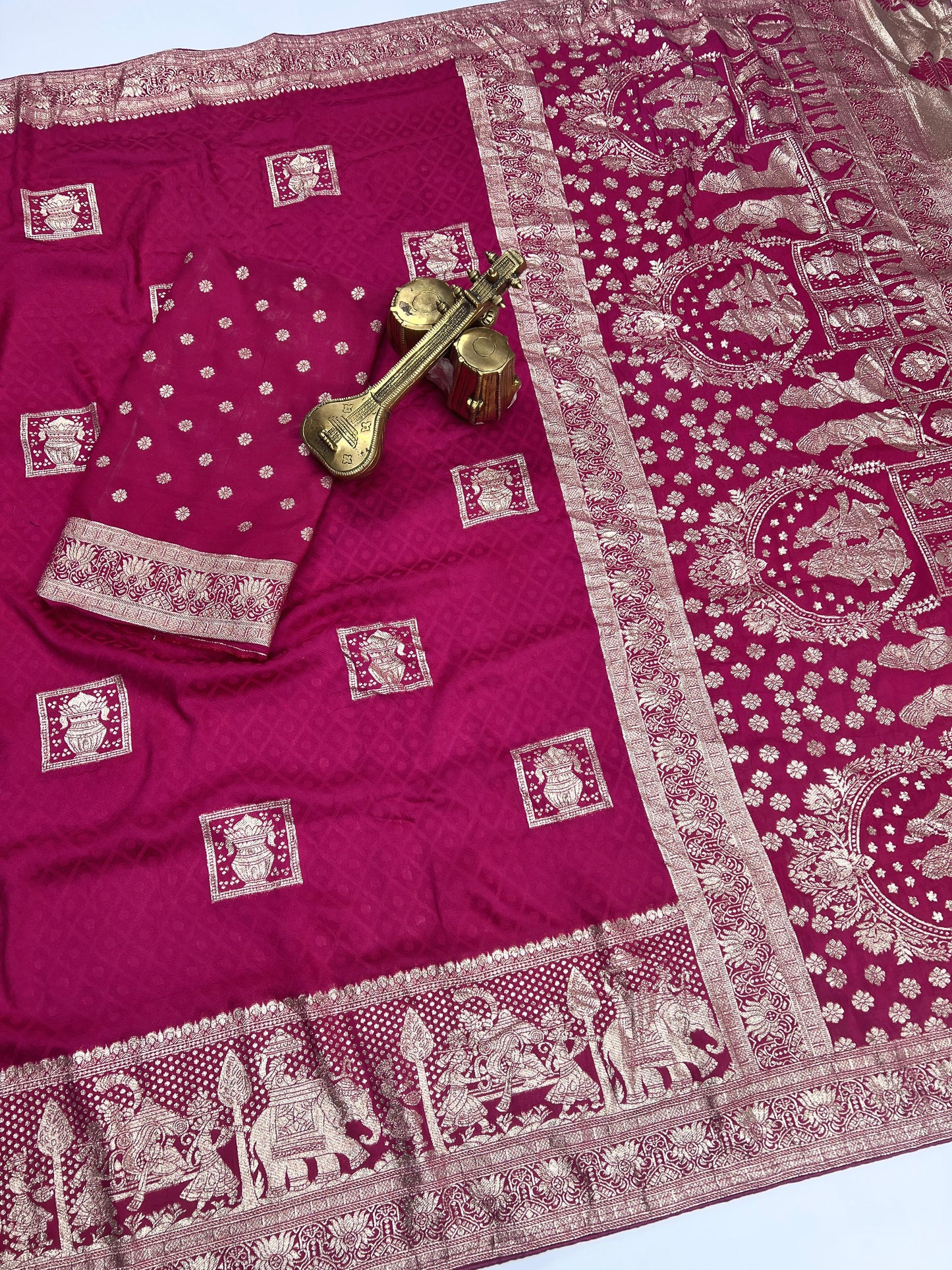 Satin Silk With Beautiful Zari Work
