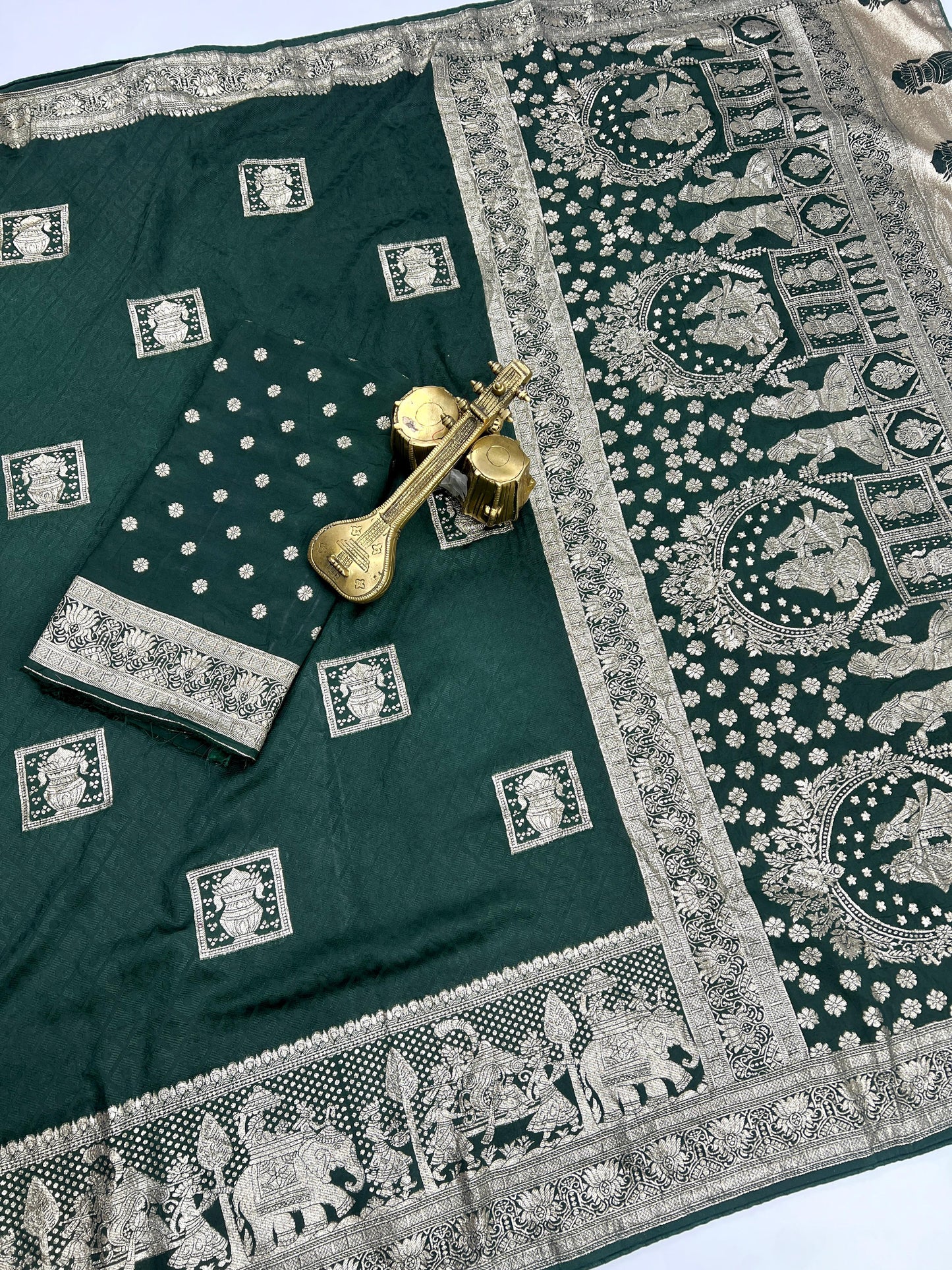 Satin Silk With Beautiful Zari Work