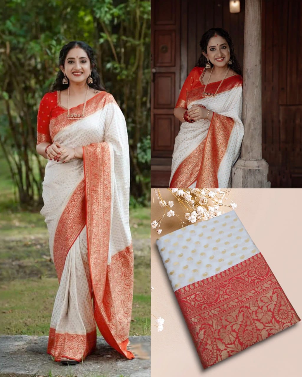 BEAUTIFUL RICH PALLU AND JACQUARD BORDER SAREE