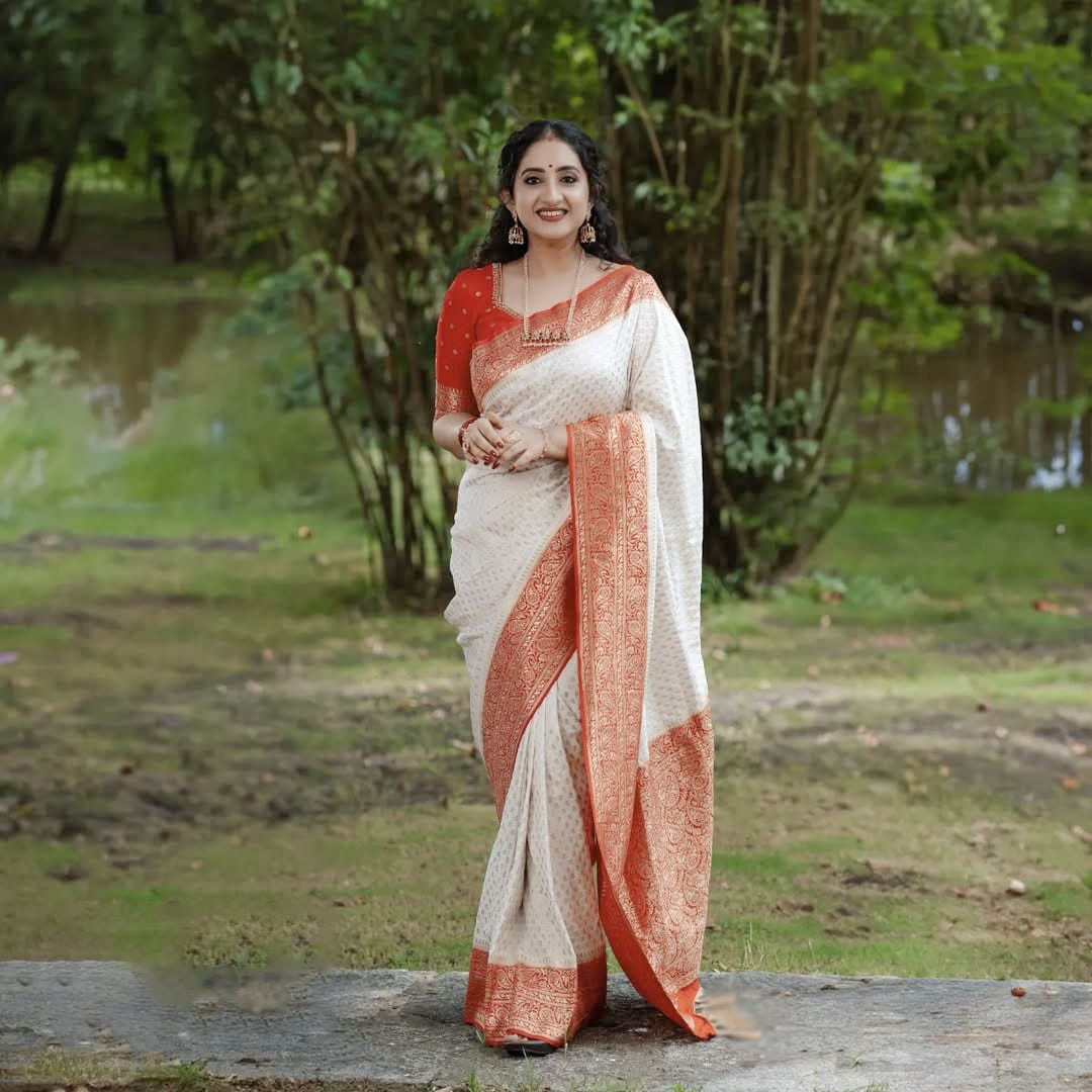 BEAUTIFUL RICH PALLU AND JACQUARD BORDER SAREE