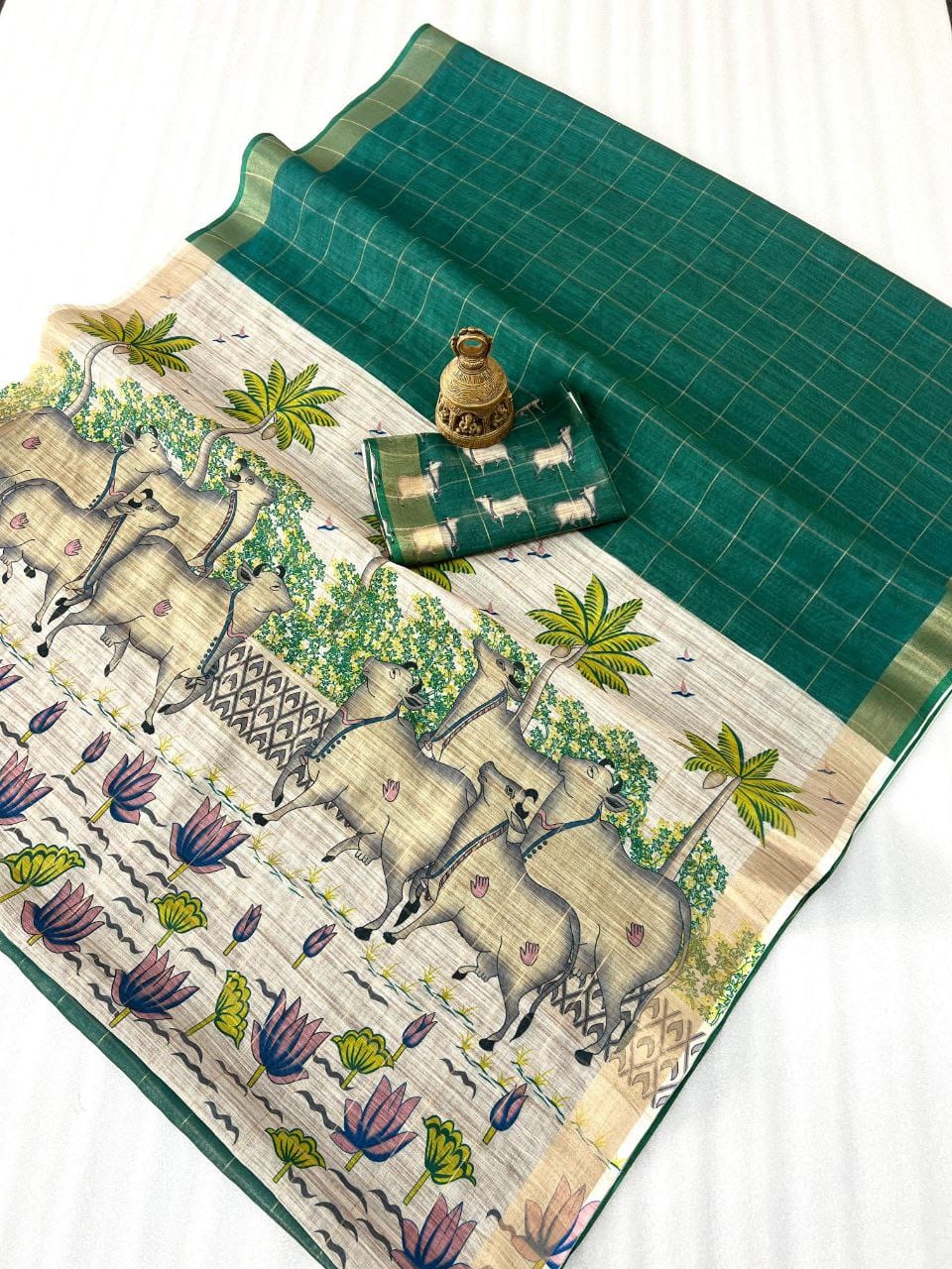 Linen Zari Weave Saree