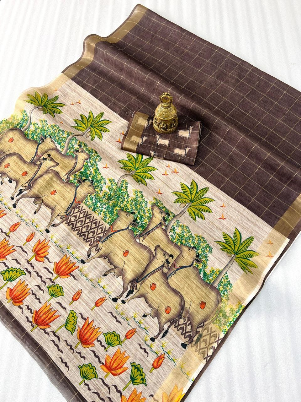 Linen Zari Weave Saree