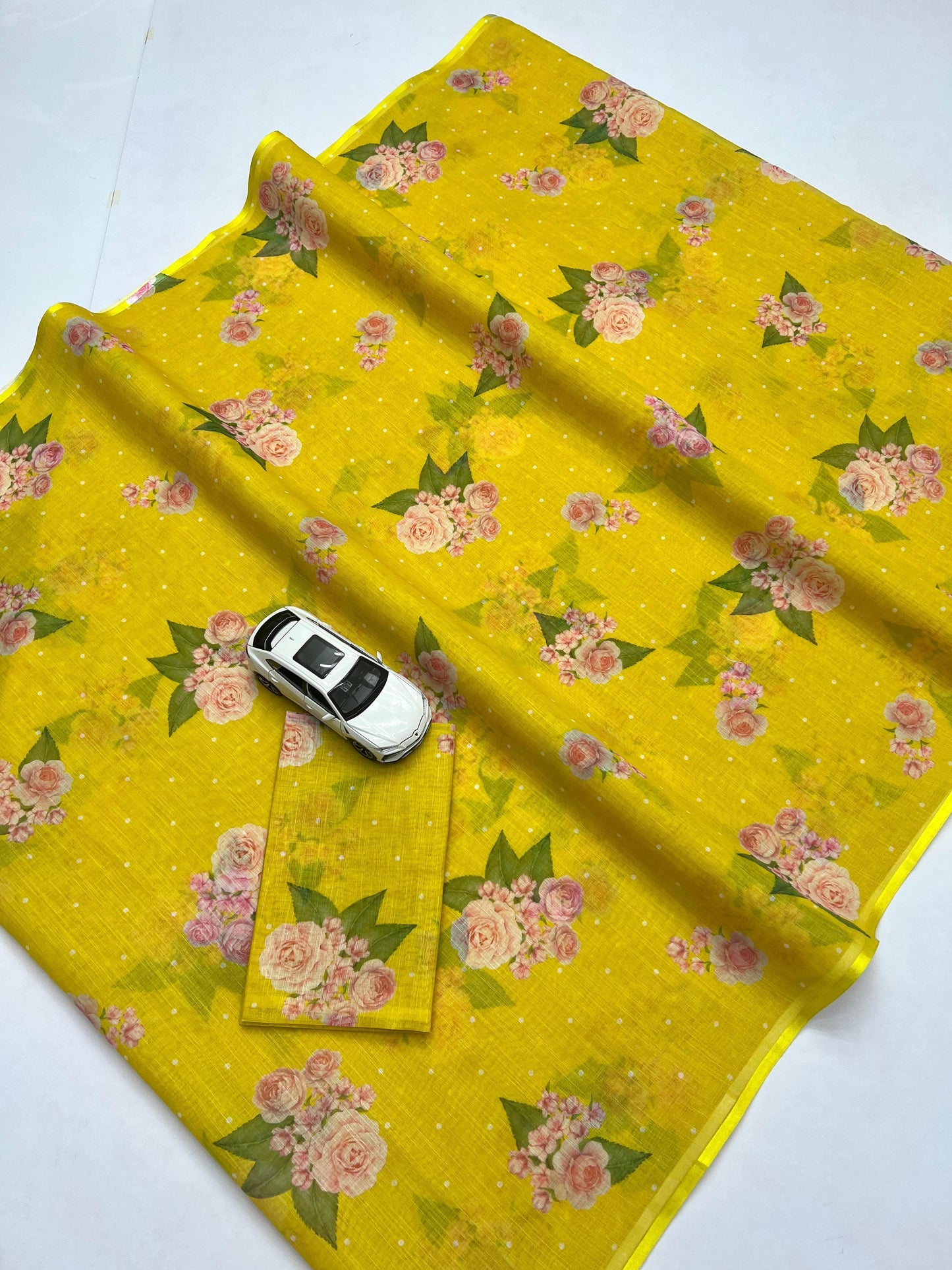 Linen Saree With Digital Print