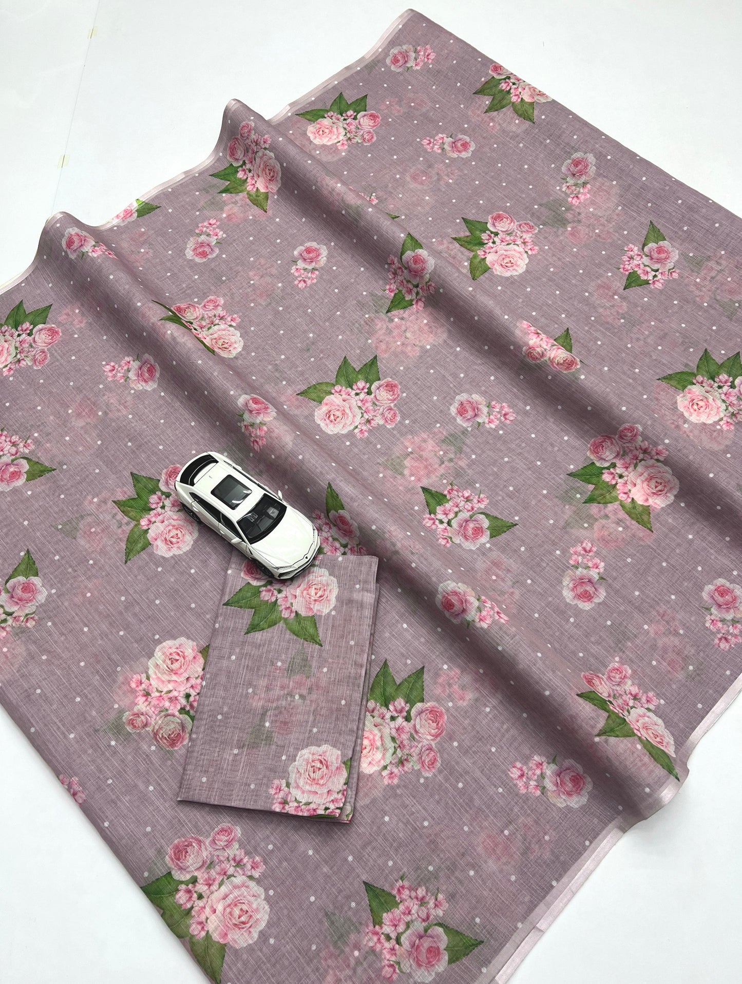 Linen Saree With Digital Print