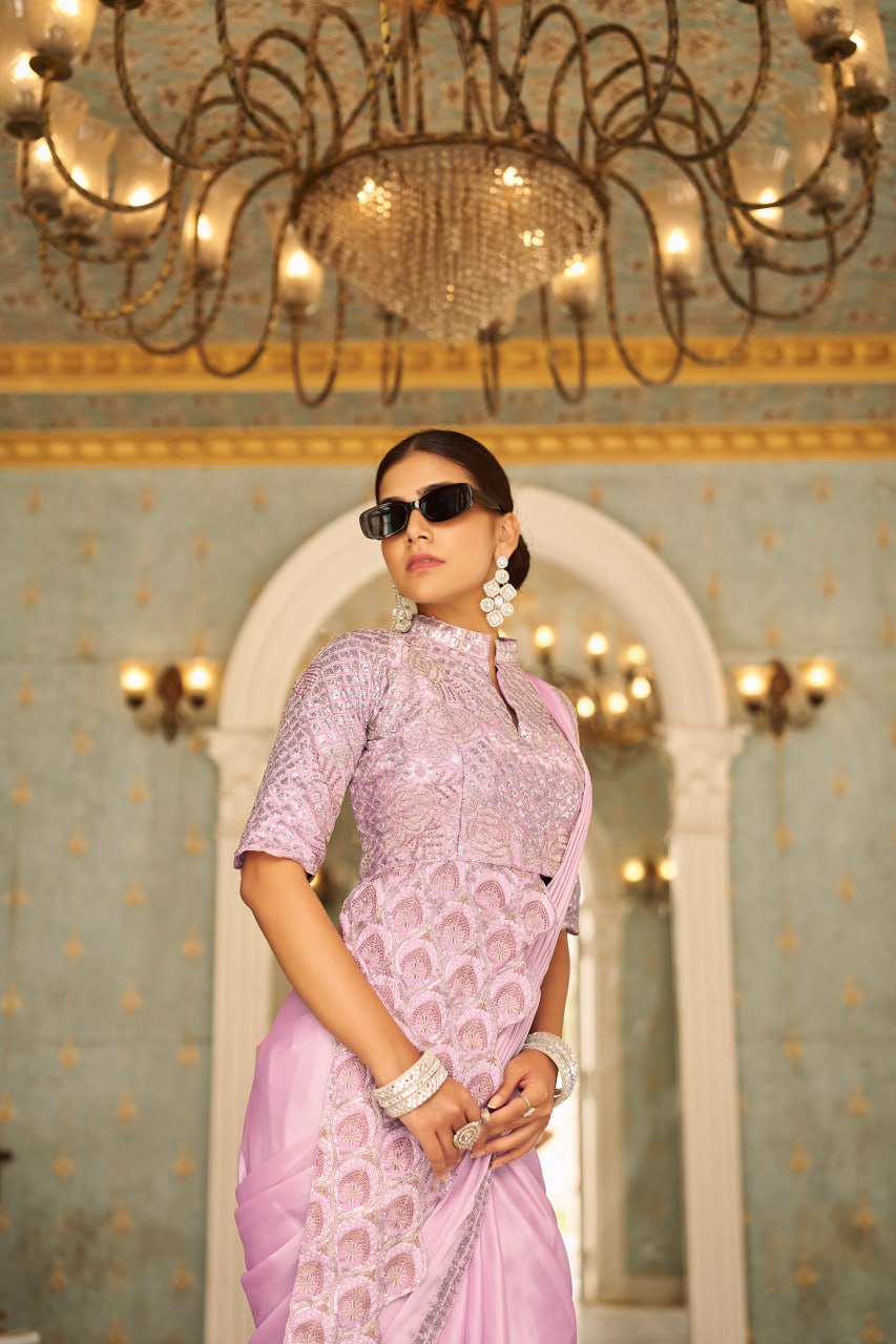 Royal Grace: Peacock Embroidered Blouse Set