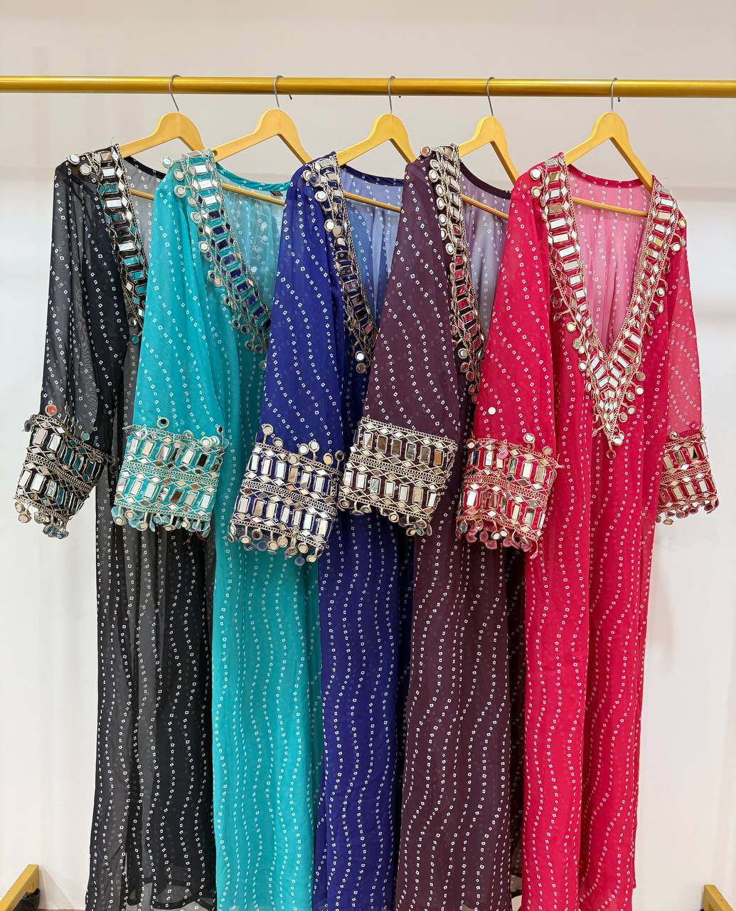 "Mirror Magic: Indo-Western 3-Piece Ensemble