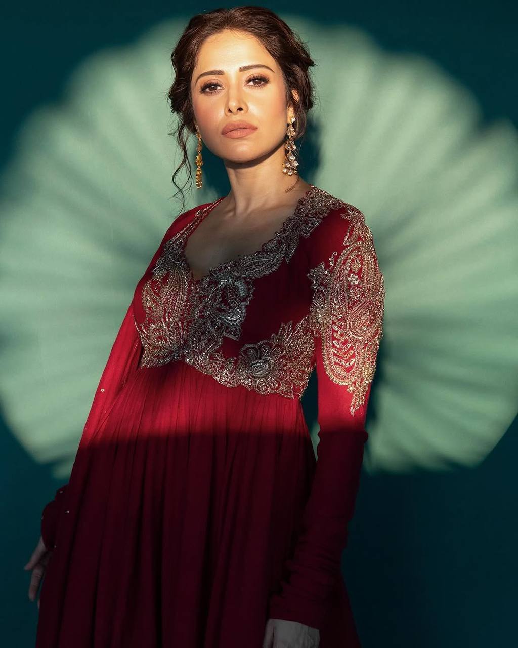 Trending Chinon Gown with Heavy Embroidered Neck &amp; Dupatta