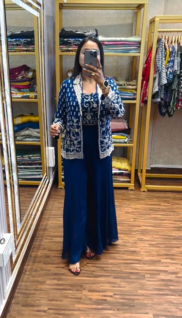 Premium Indo-Western 3-Piece Outfit | Trending Festive & Party Wear
