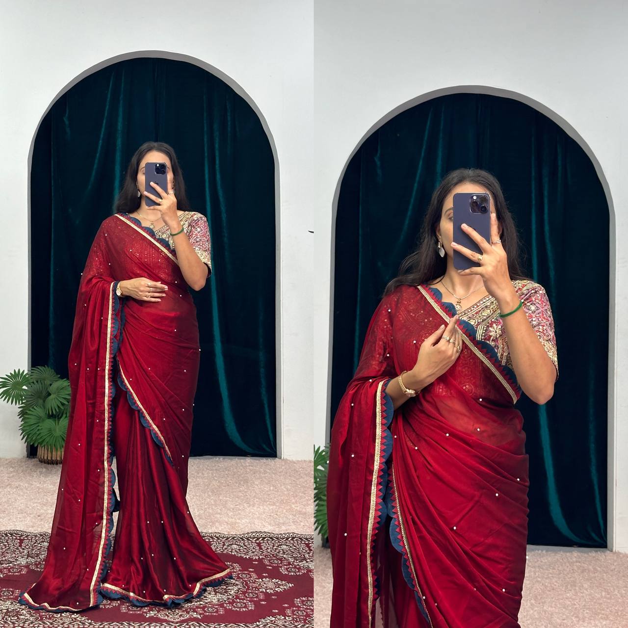 Shraddha Kapoor viral red saree