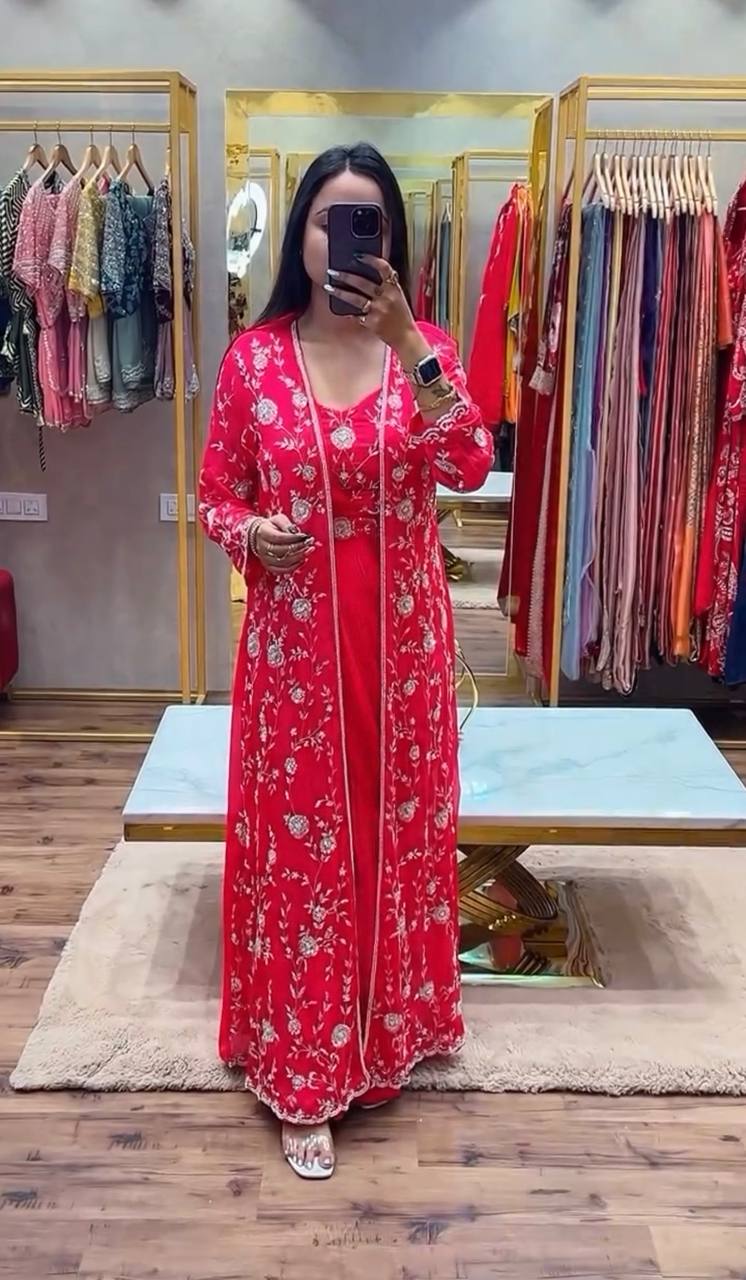 Trending Embroidered Koti Saree Set – Ready-to-Wear Elegance