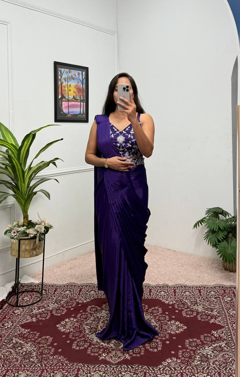 Trending Embroidered Koti Saree Set – Ready-to-Wear Elegance