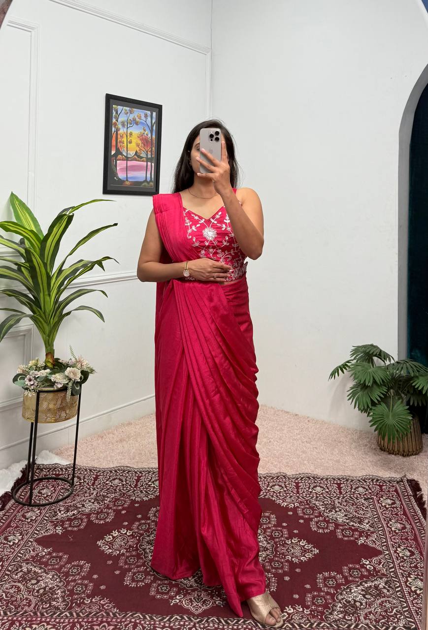 Trending Embroidered Koti Saree Set – Ready-to-Wear Elegance