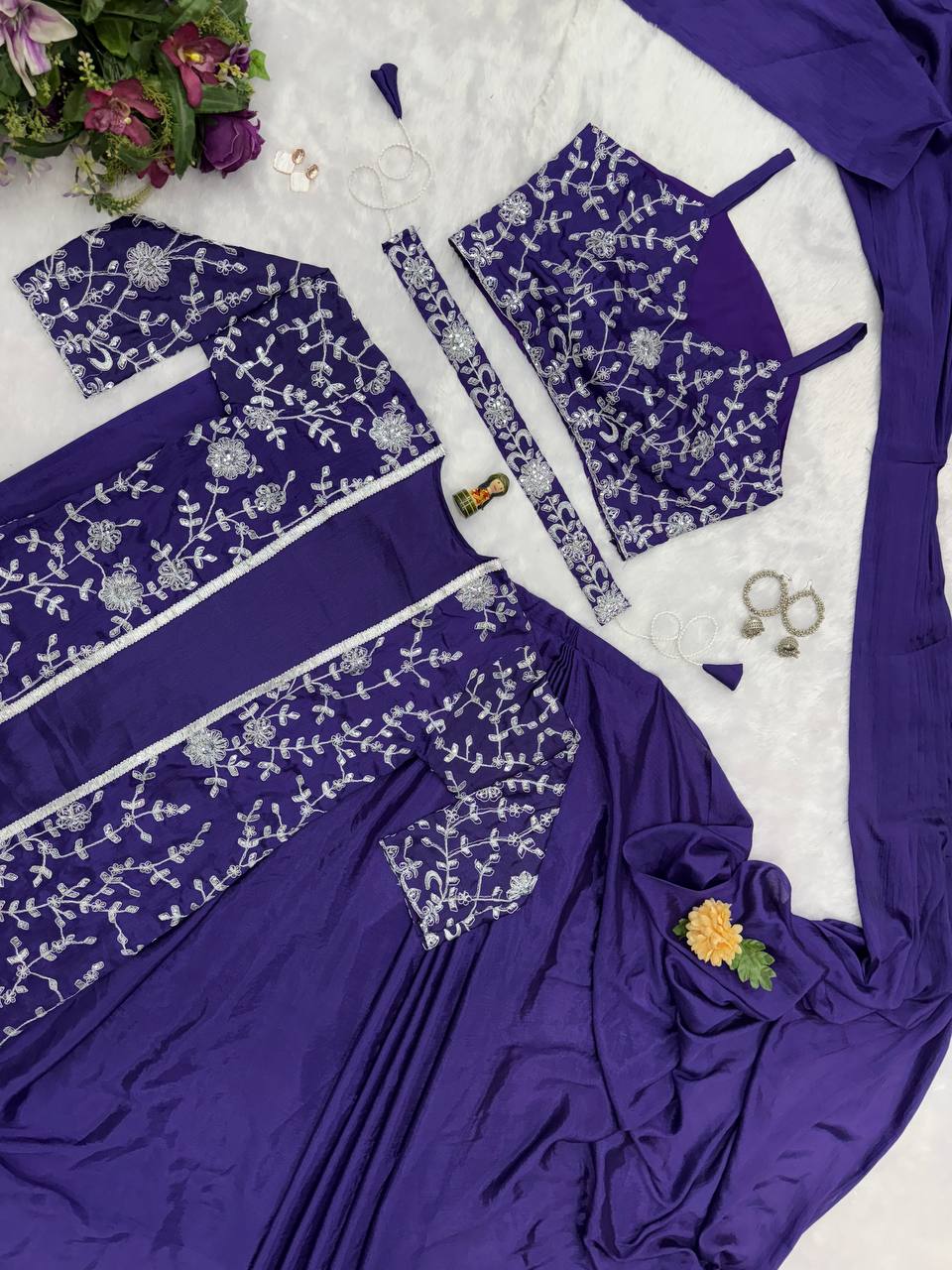 Trending Embroidered Koti Saree Set – Ready-to-Wear Elegance