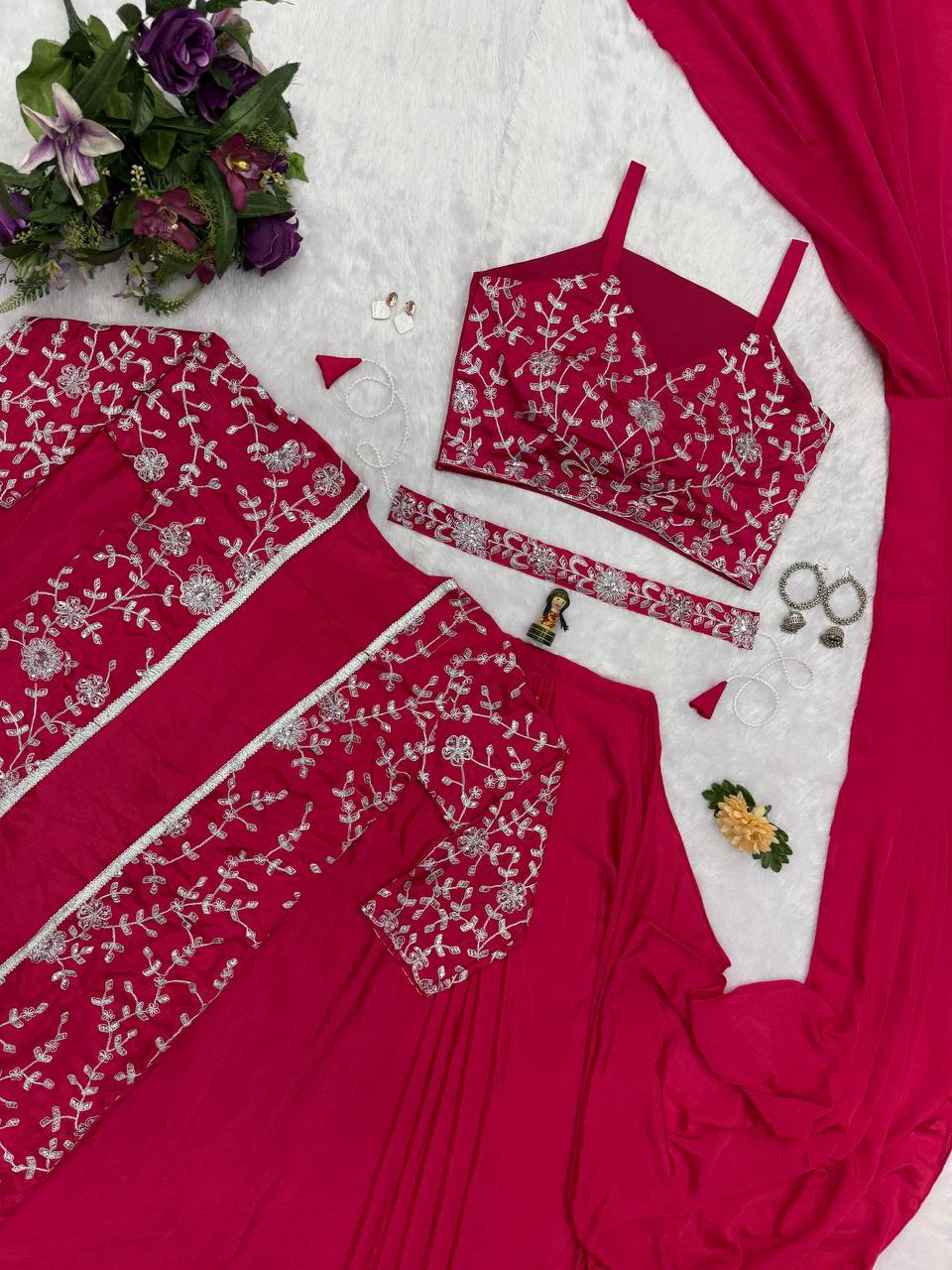 Trending Embroidered Koti Saree Set – Ready-to-Wear Elegance