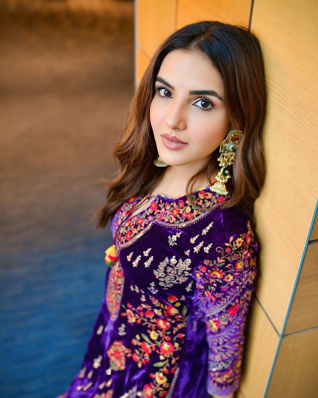 Royal Purple Velvet Suit Set – Embroidered Kurti, Patiala & Dupatta