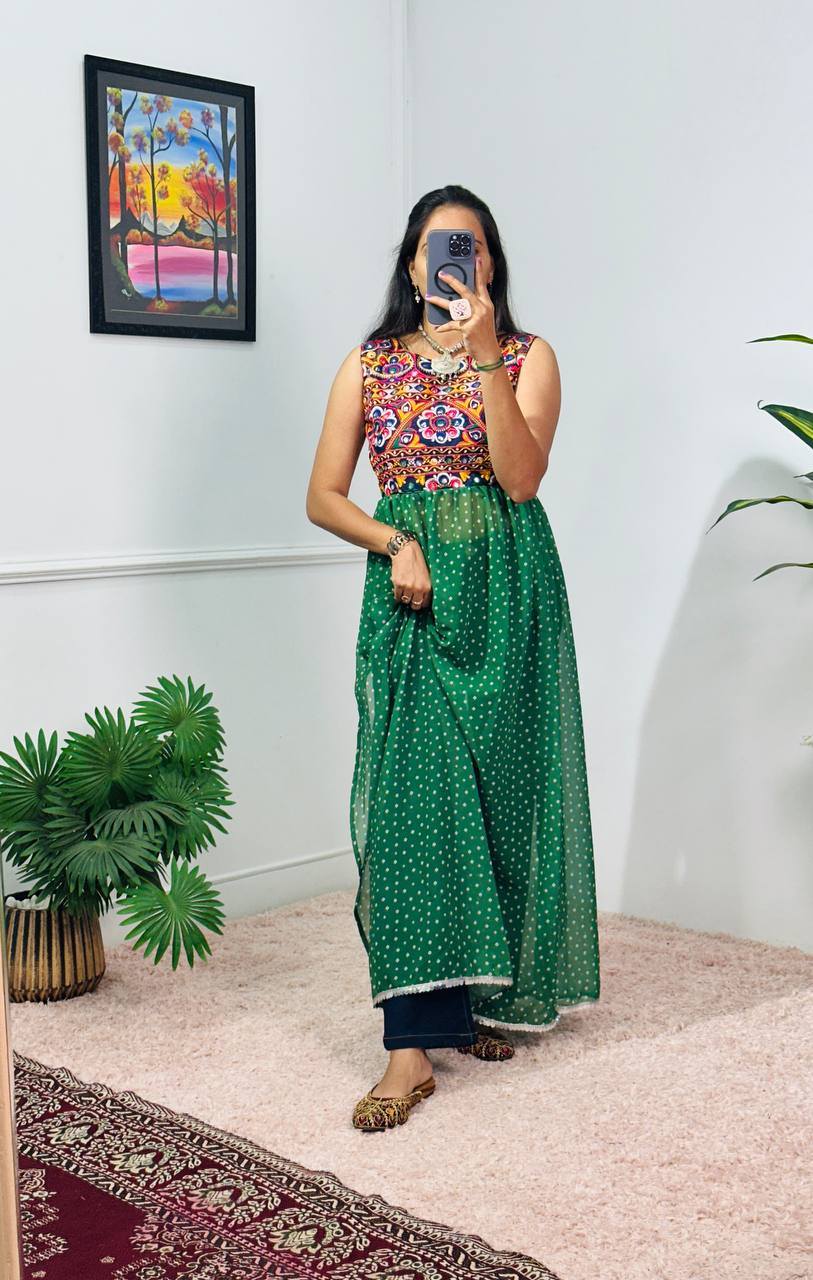 Heavy Embroidery Navratri Special Kurti