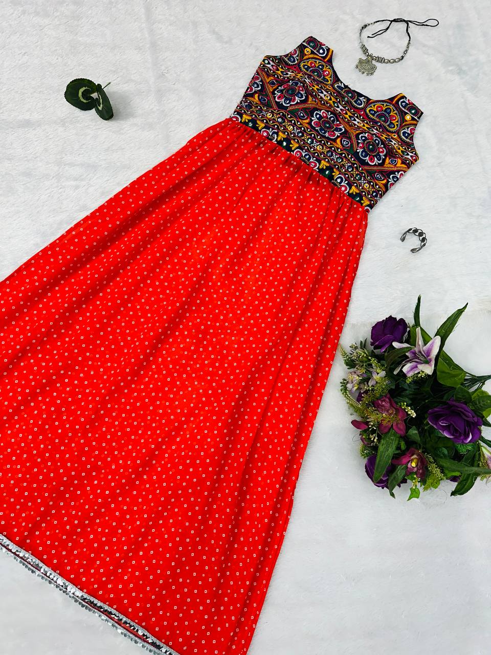 Heavy Embroidery Navratri Special Kurti