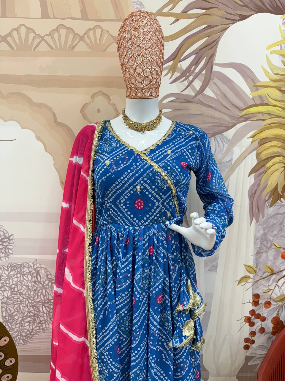 Gown, Pant &amp; Dupatta (Faux Georgette)